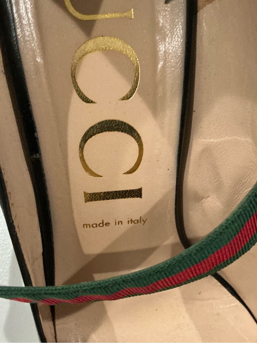 Gucci Black Leather Stiletto Pumps with Red and Green Web Strap 475085 - Picture 14 of 16